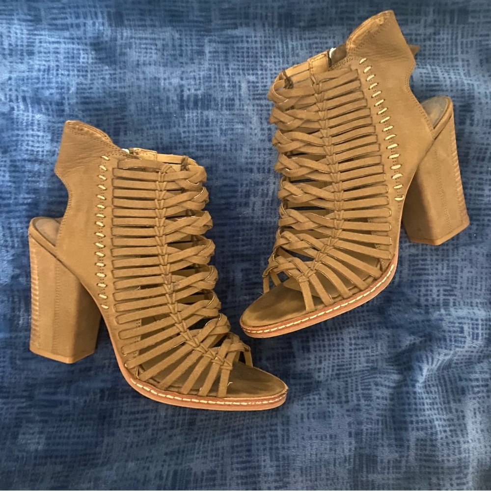 Brown Strappy Heeled Sandals